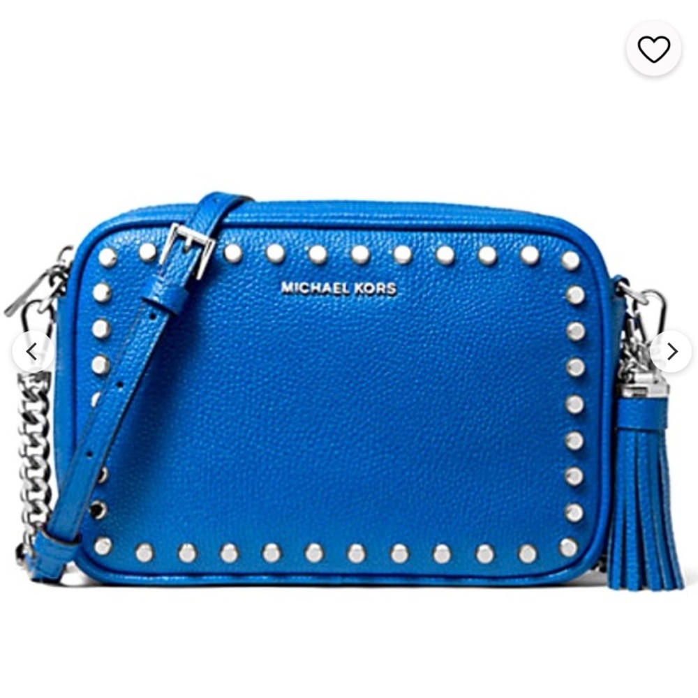 Michael Kors Grecian Blue Studded Crossbody Handbag